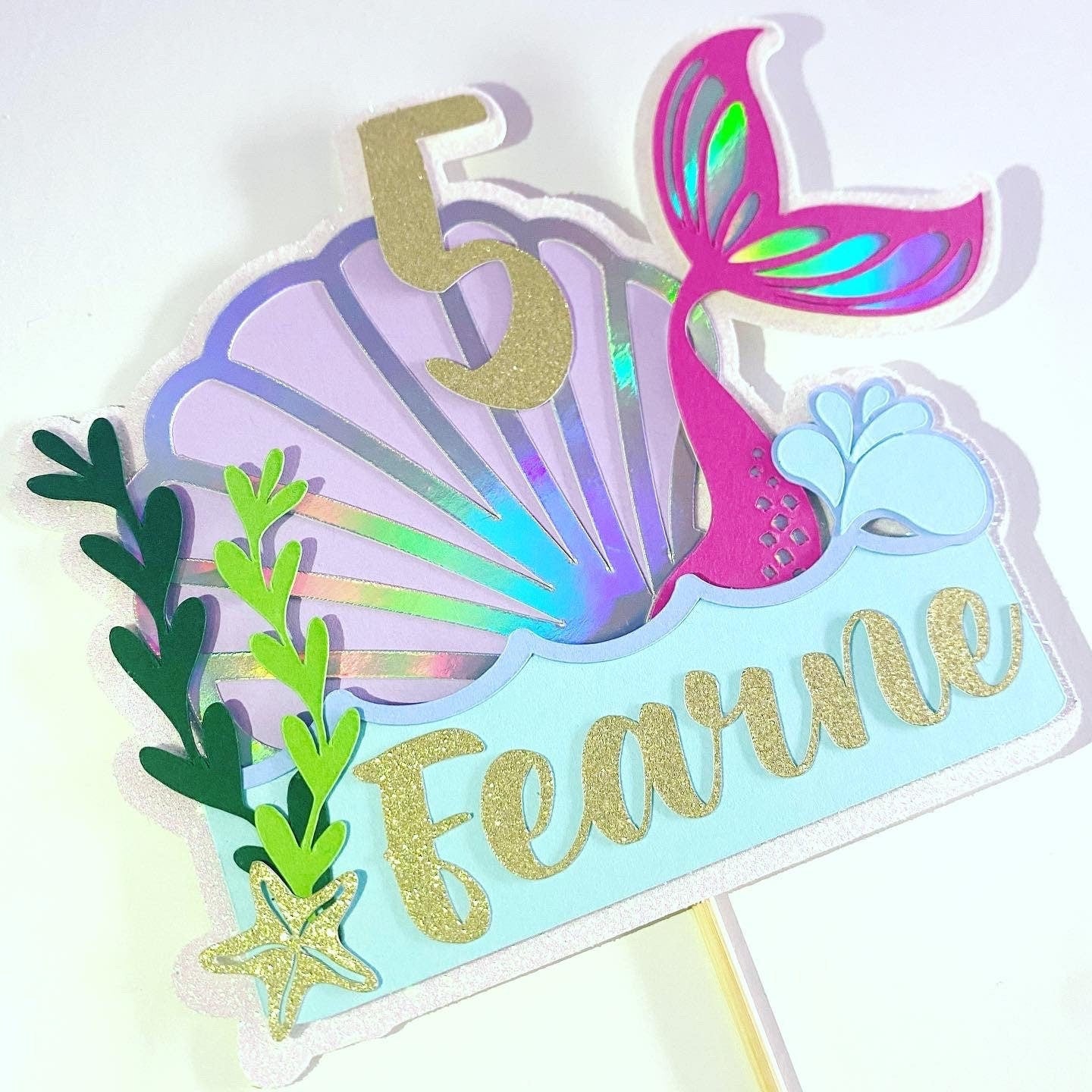 Mermaid cake topper
