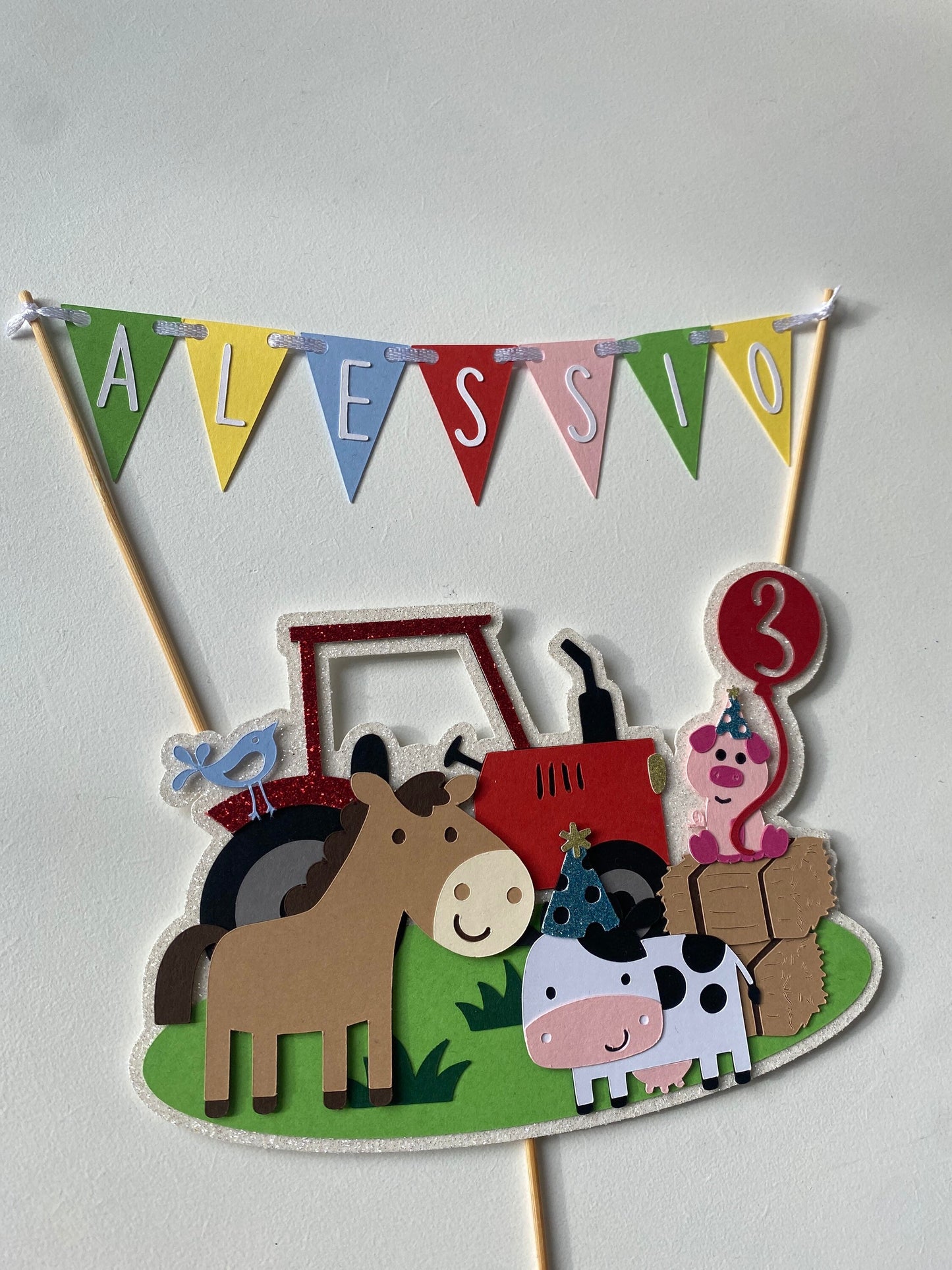 Farm cake topper