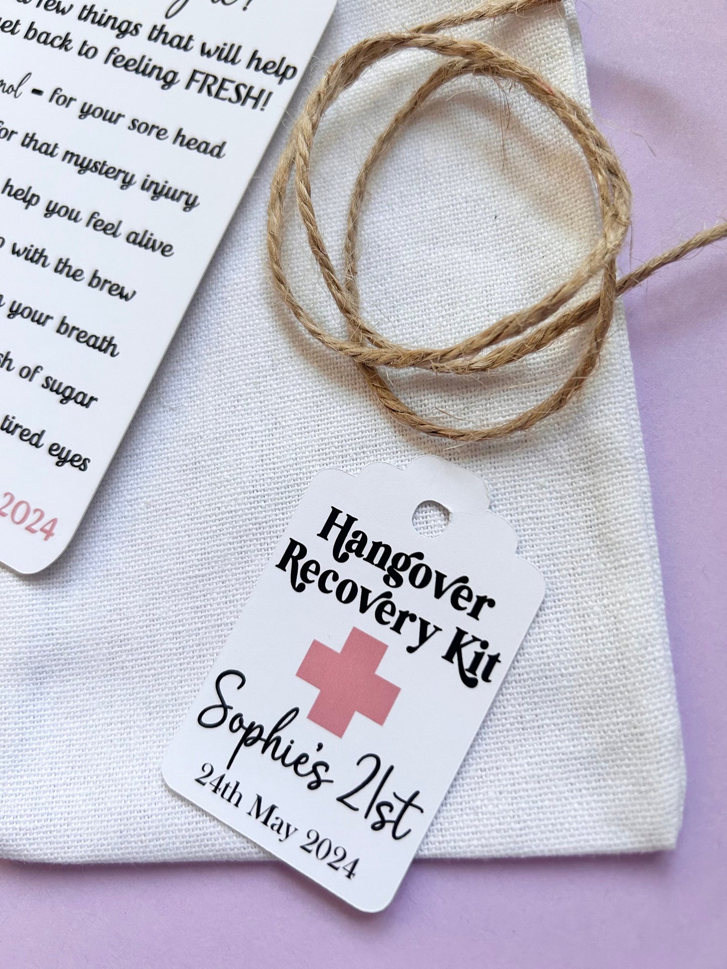 Birthday party hangover recovery kit