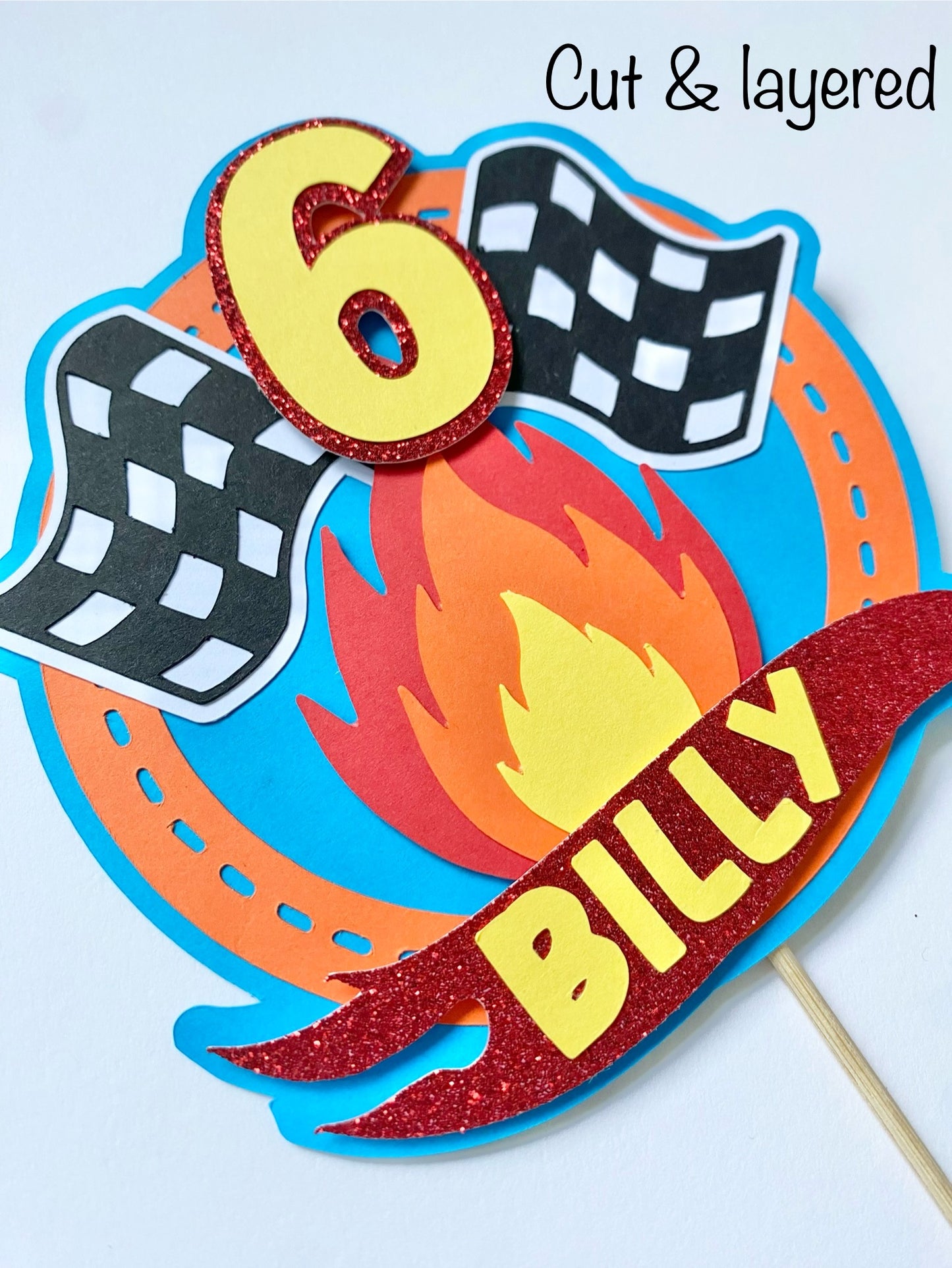 Hot Wheels inspired cake topper
