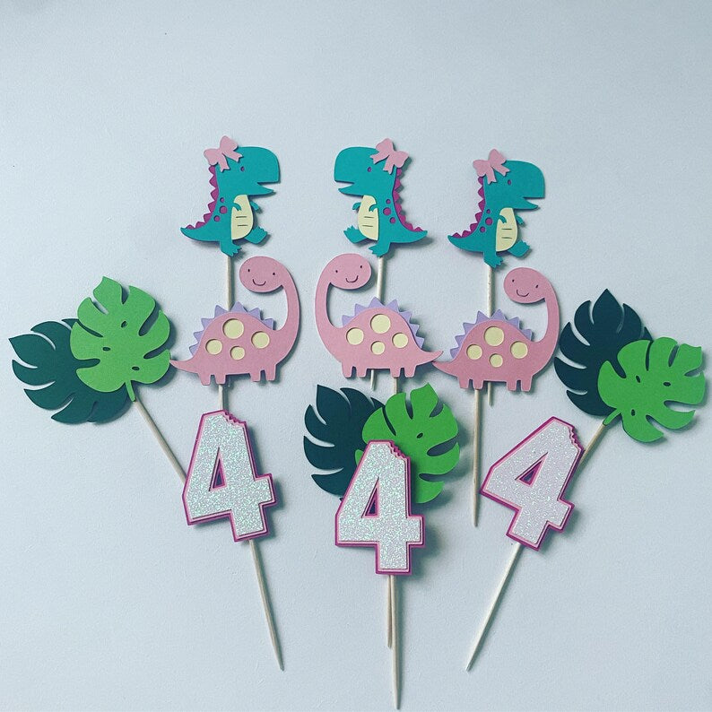 Dinosaur cupcake toppers
