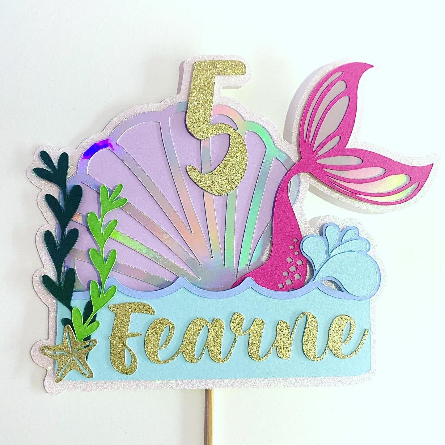 Mermaid cake topper