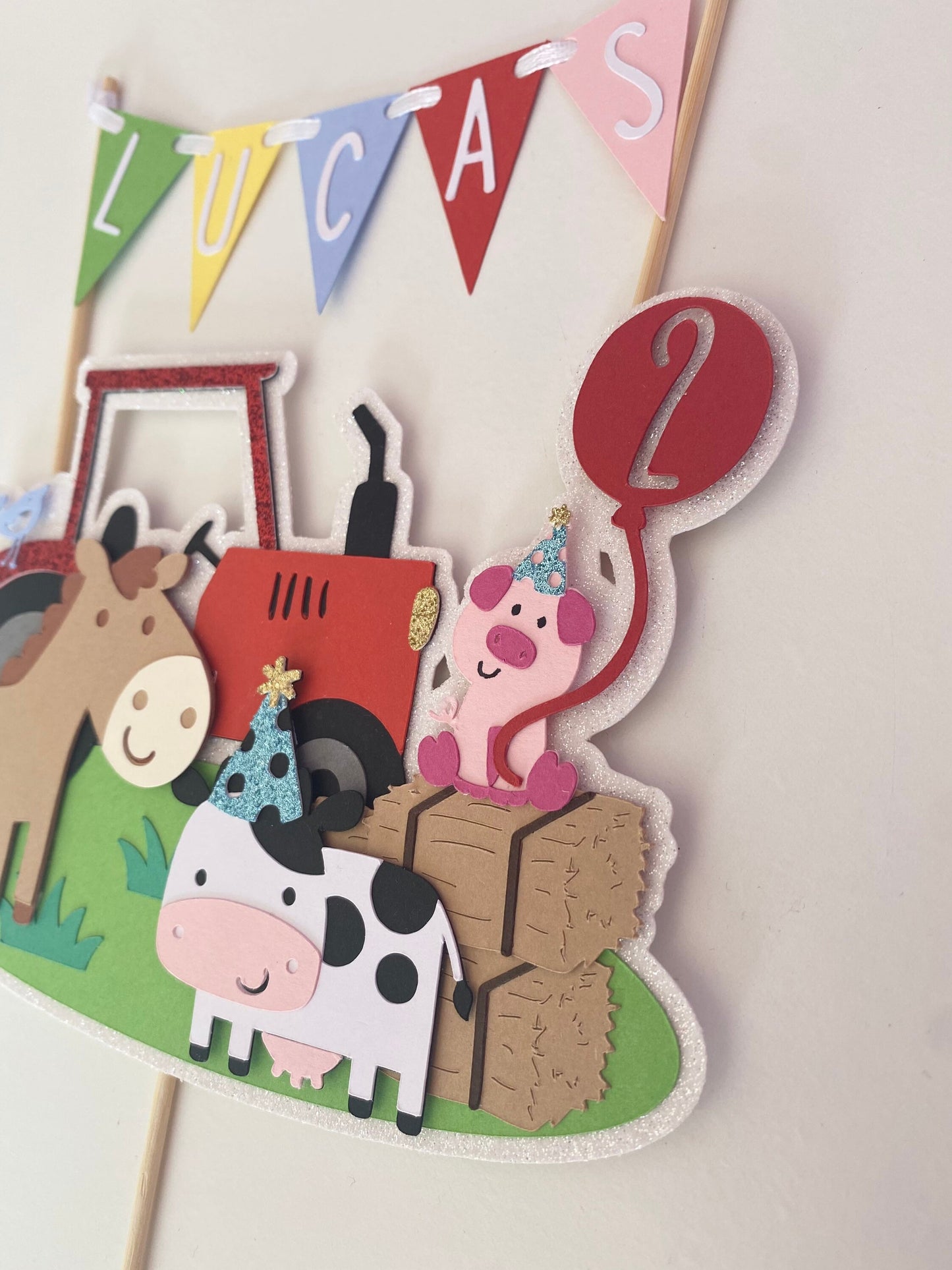 Farm cake topper