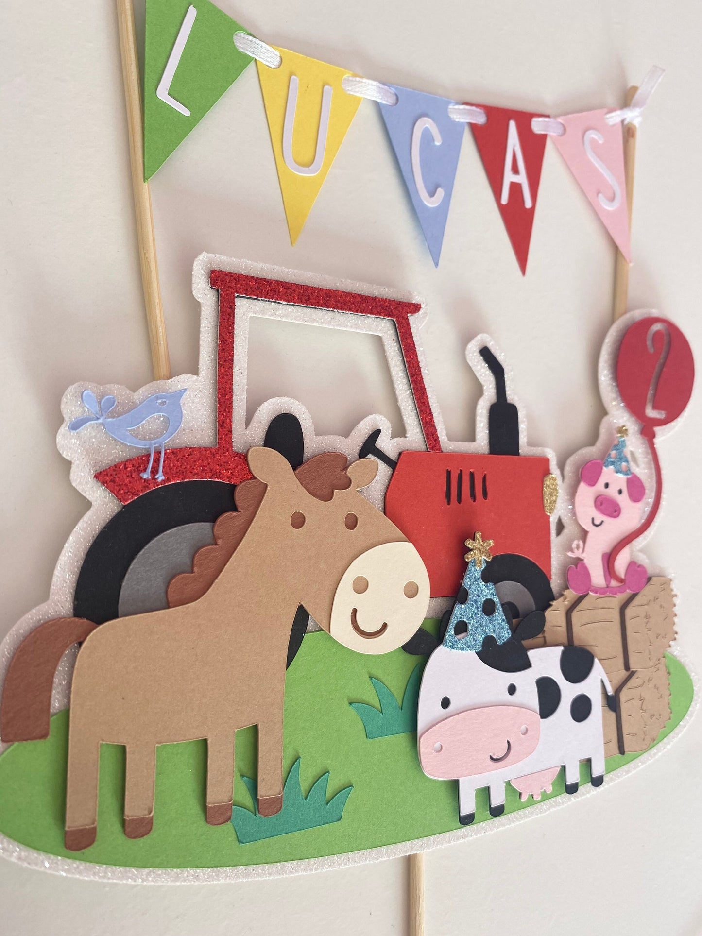 Farm cake topper