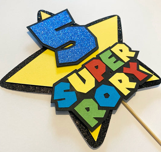 Super Mario inspired cake topper