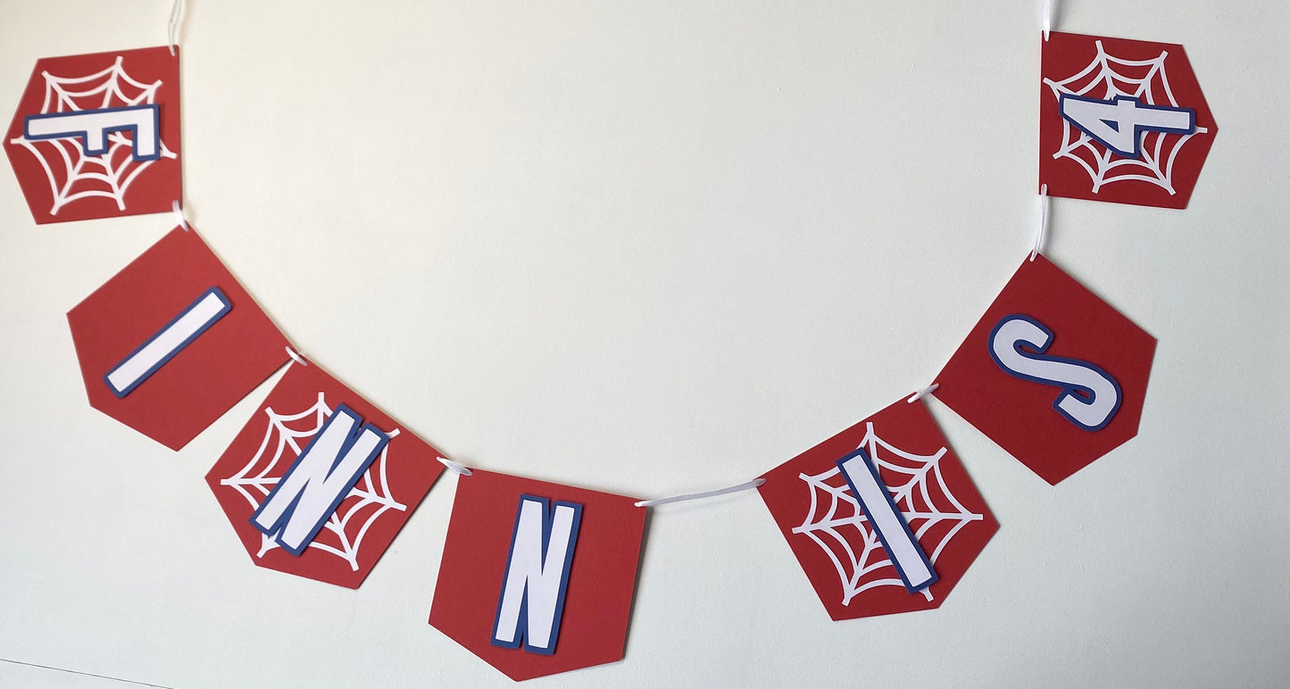 Spider web birthday banner