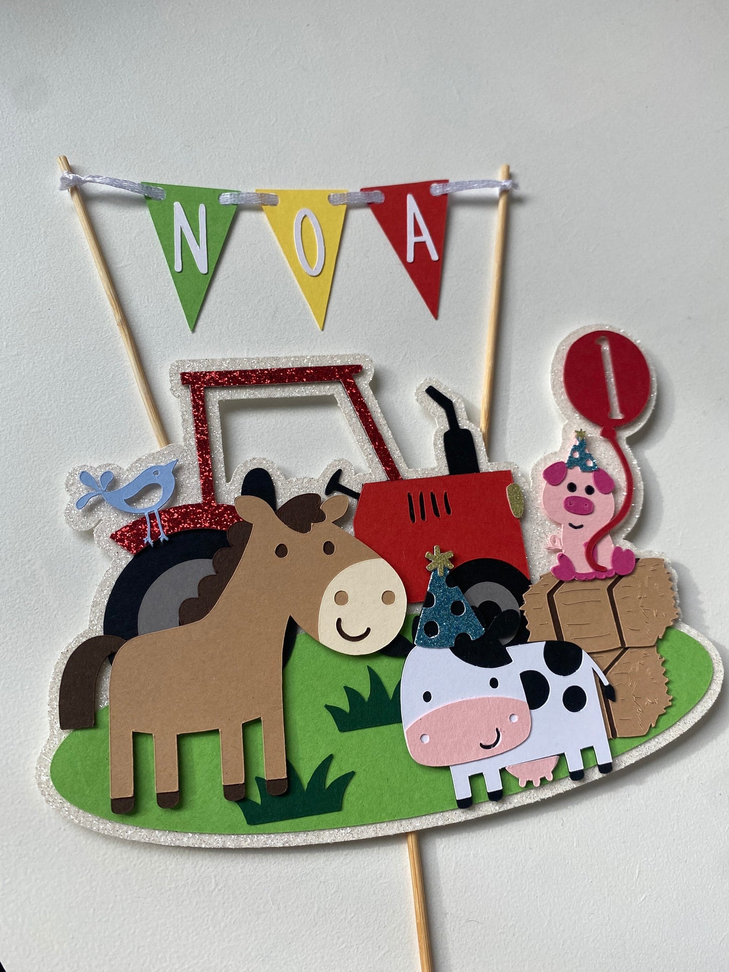 Farm cake topper