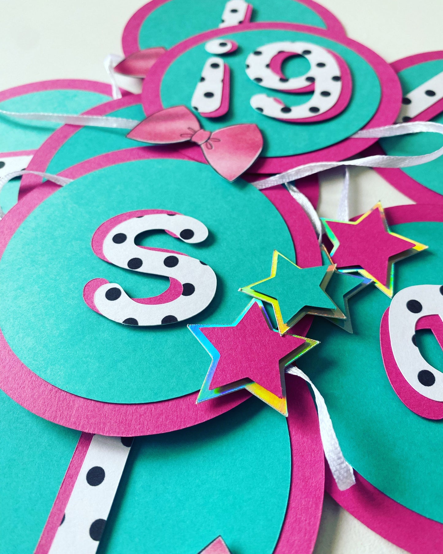 Polka dot doll surprise banner