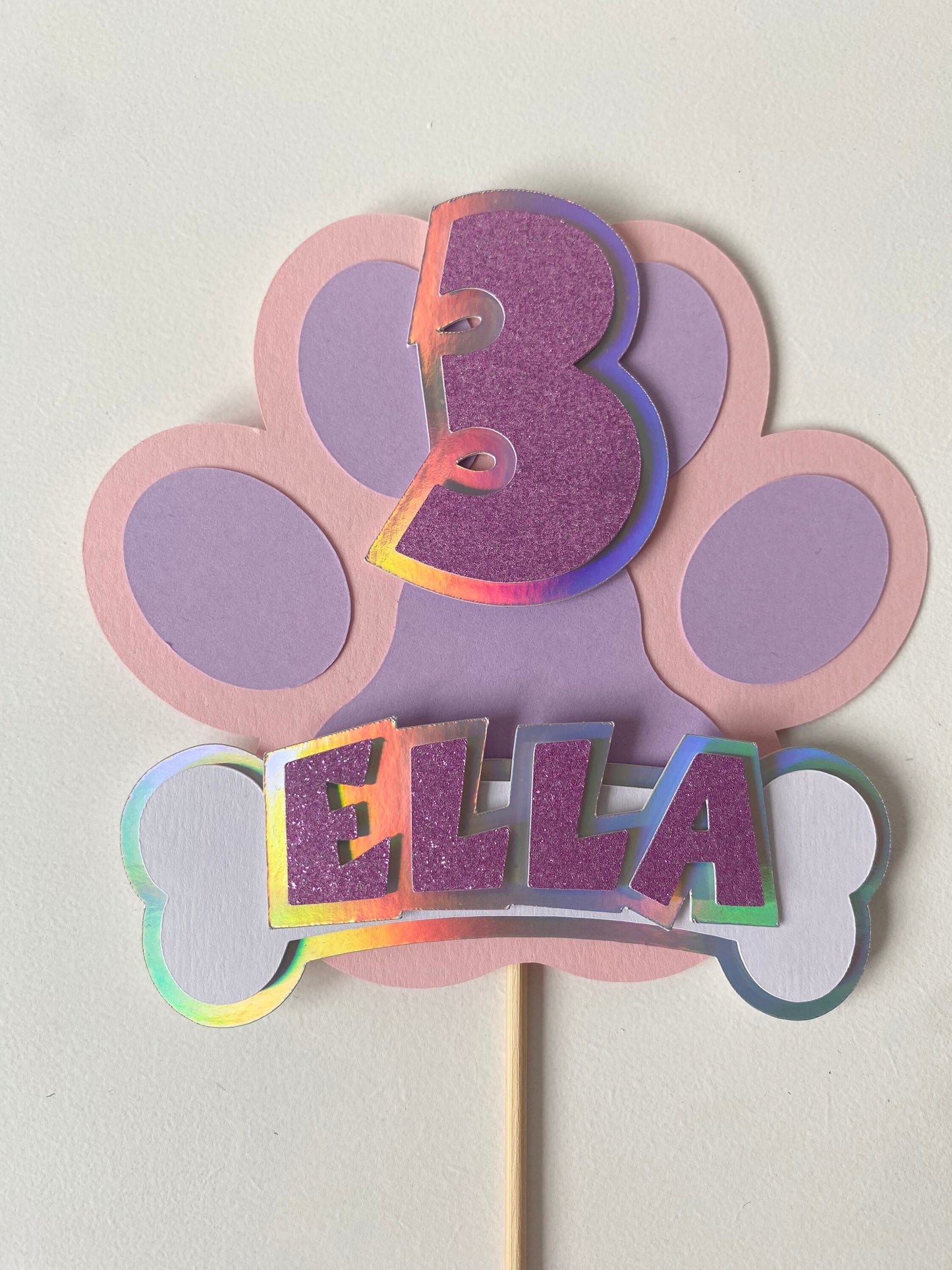 Paw print cake topper