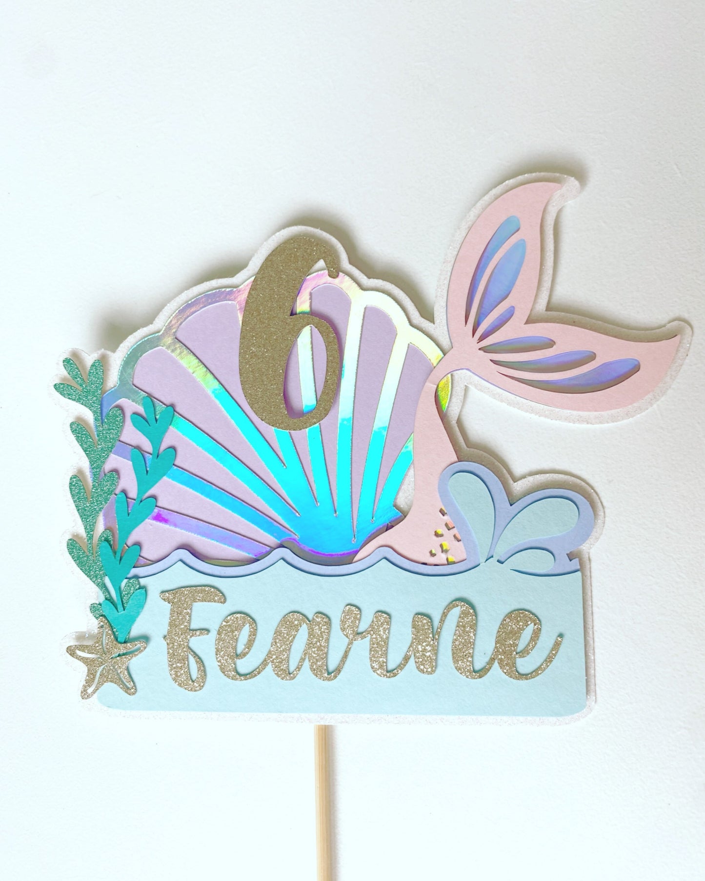 Mermaid cake topper