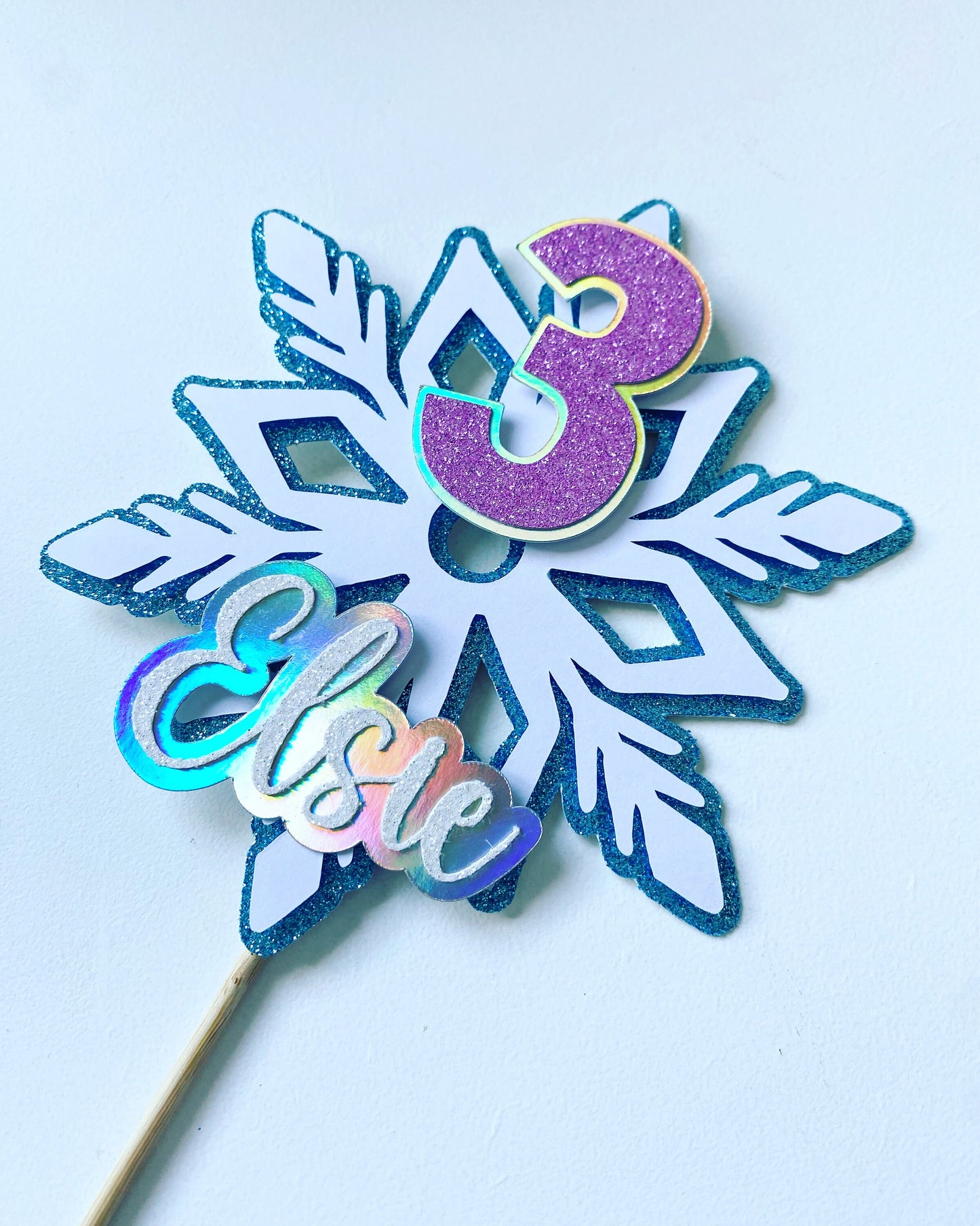 Snowflake cake topper