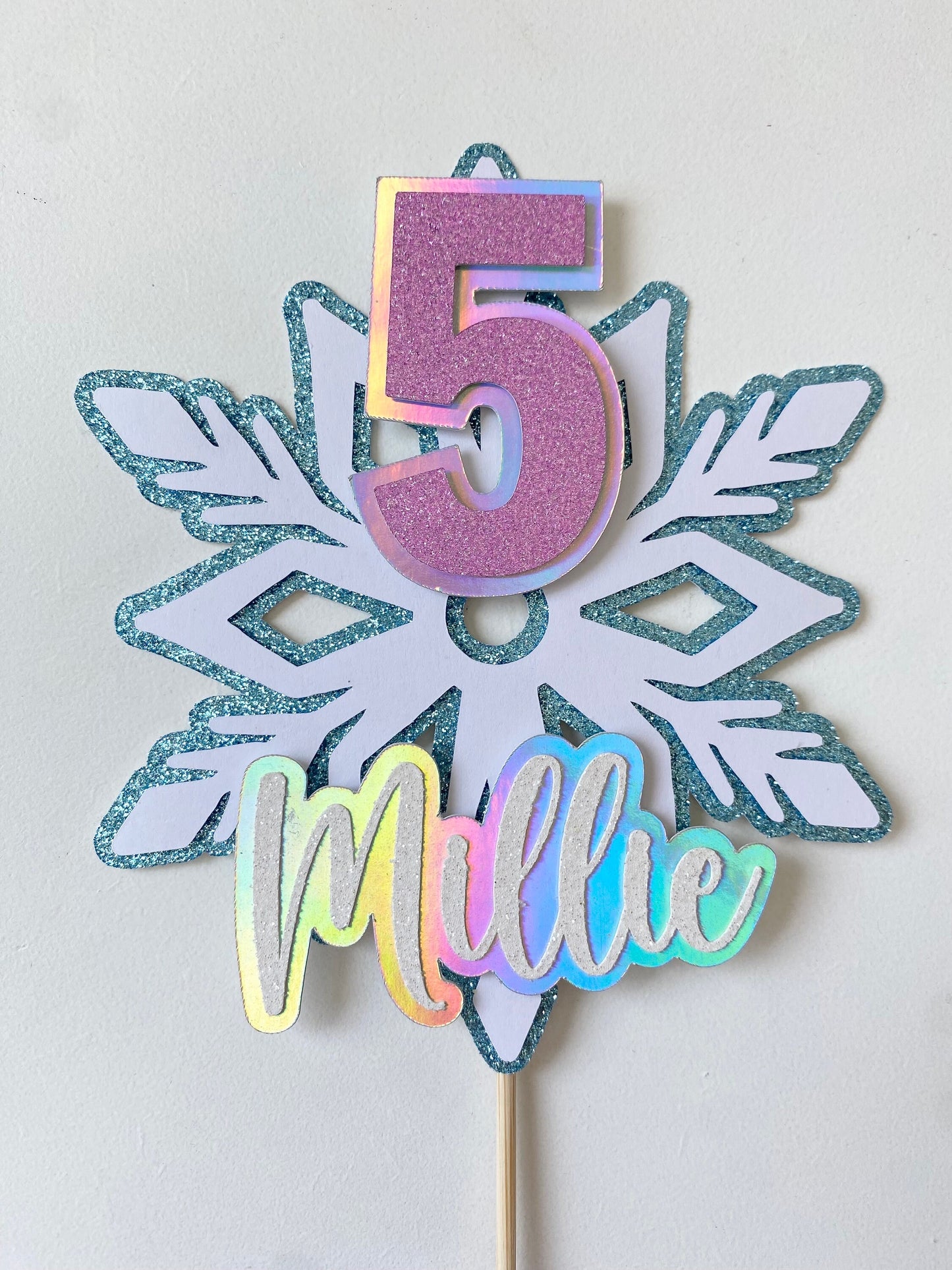 Snowflake cake topper