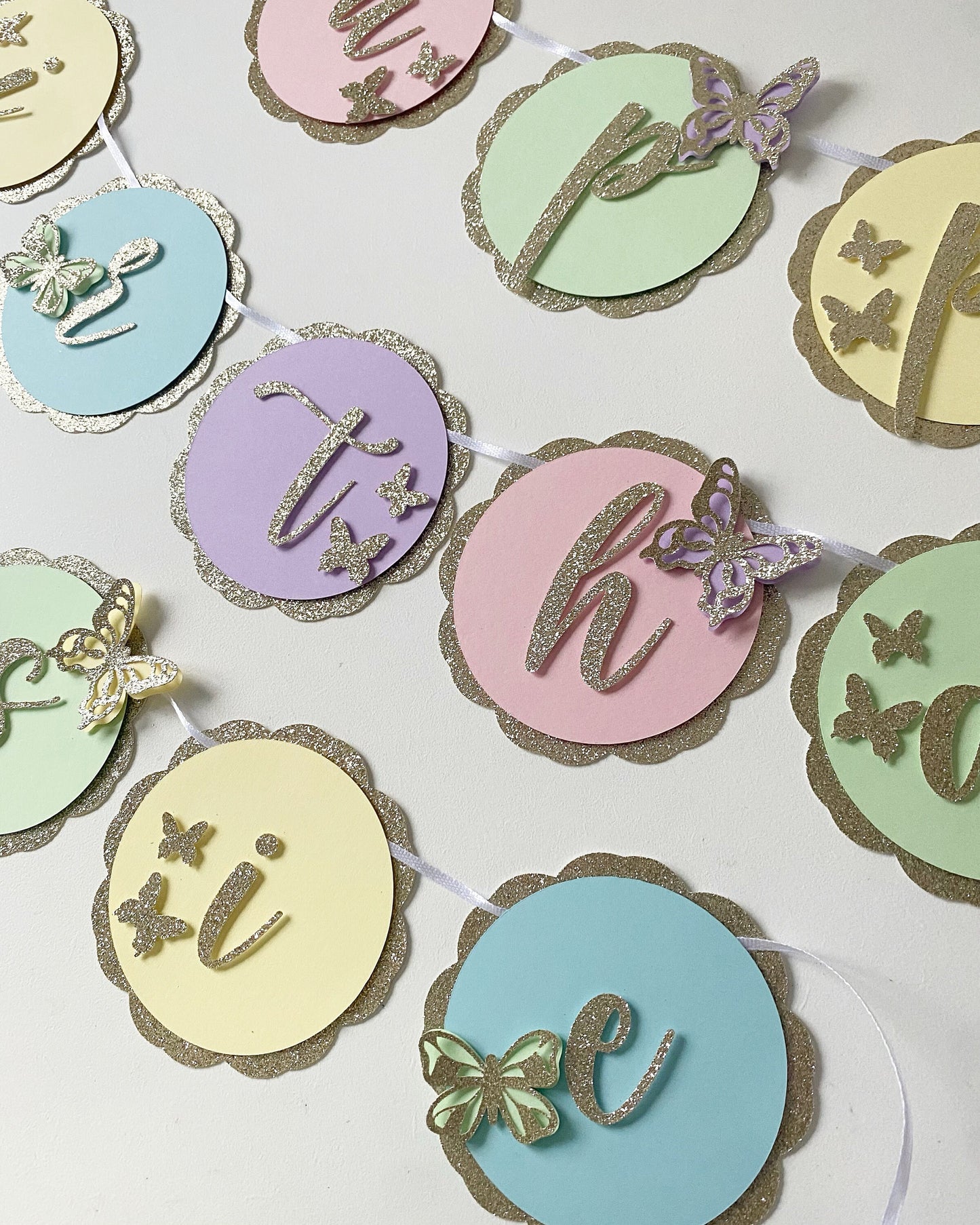 Pastel butterfly banner