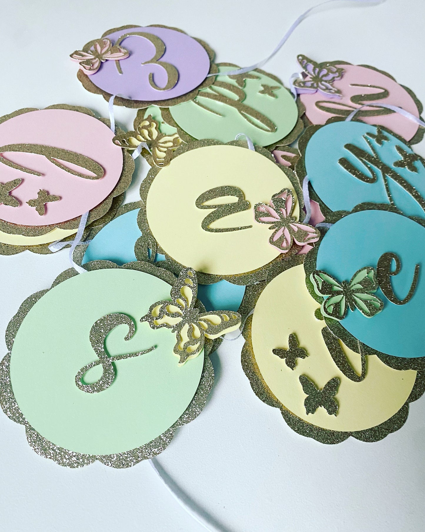 Pastel butterfly banner