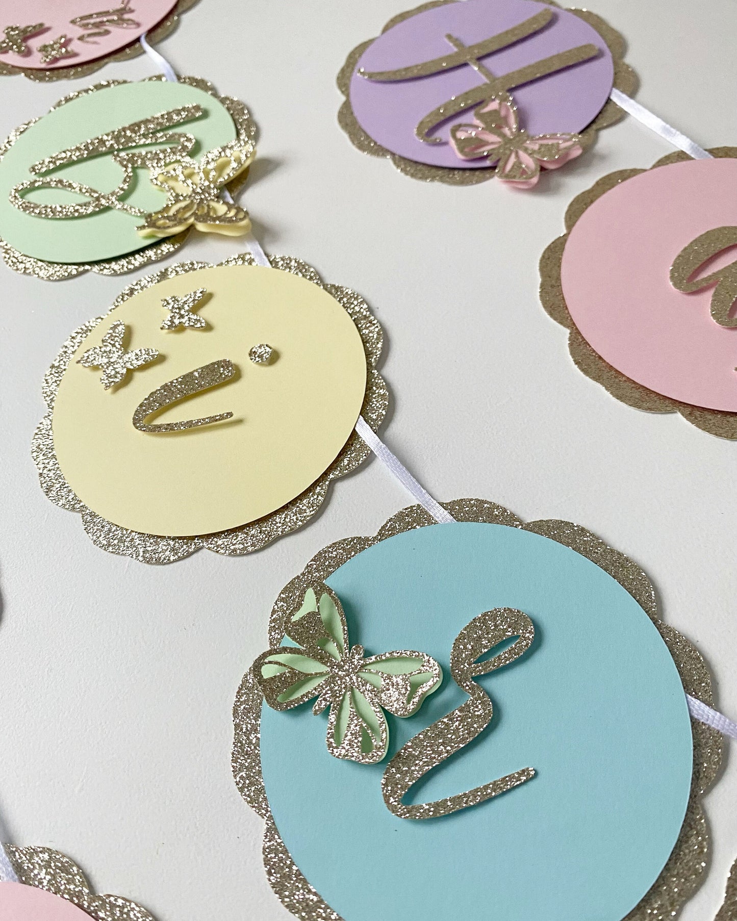 Pastel butterfly banner