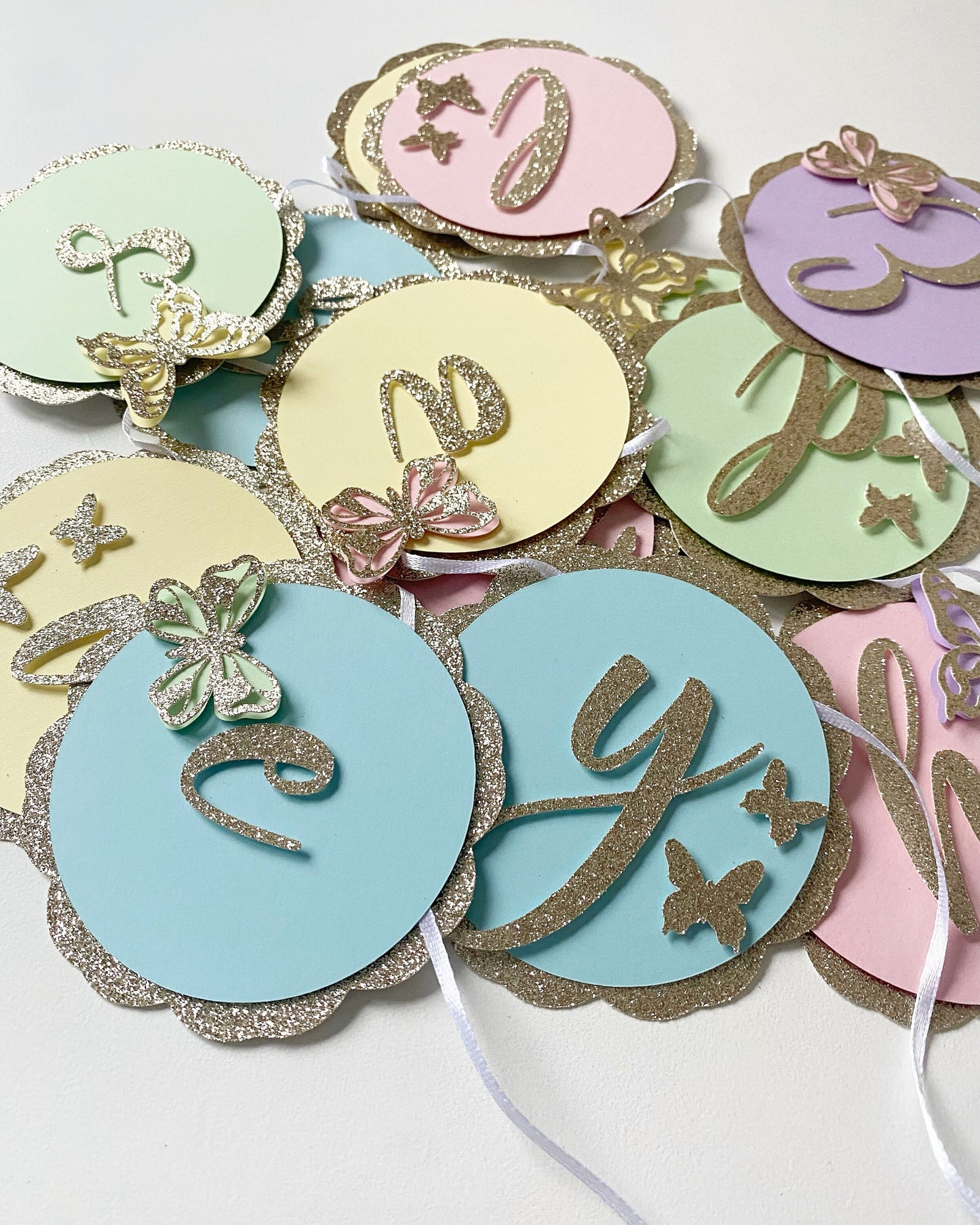 Pastel butterfly banner