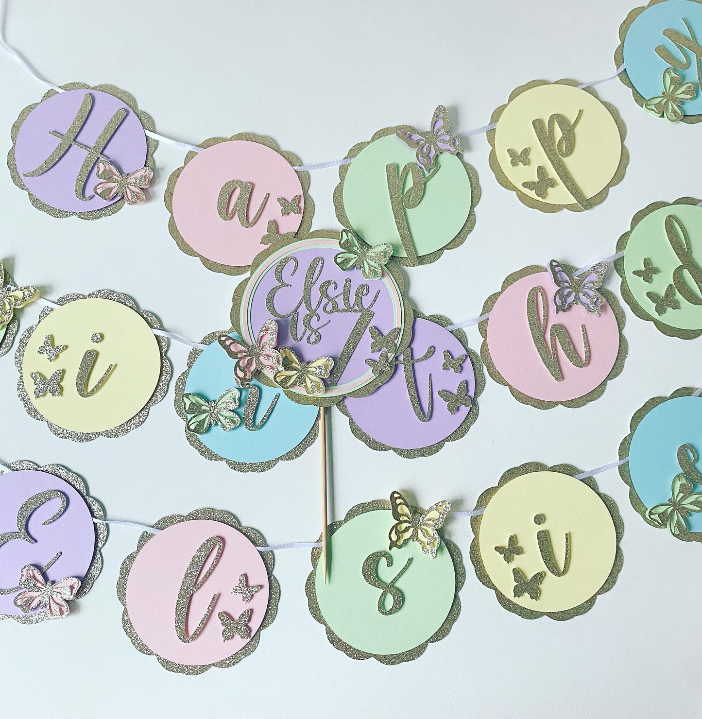 Pastel butterfly banner