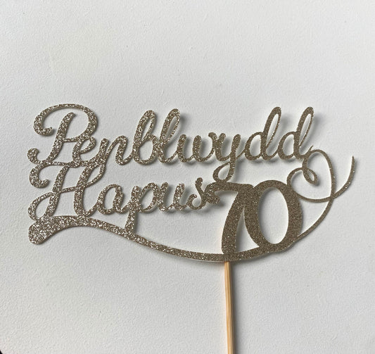 Penblwydd Hapus Welsh cake topper