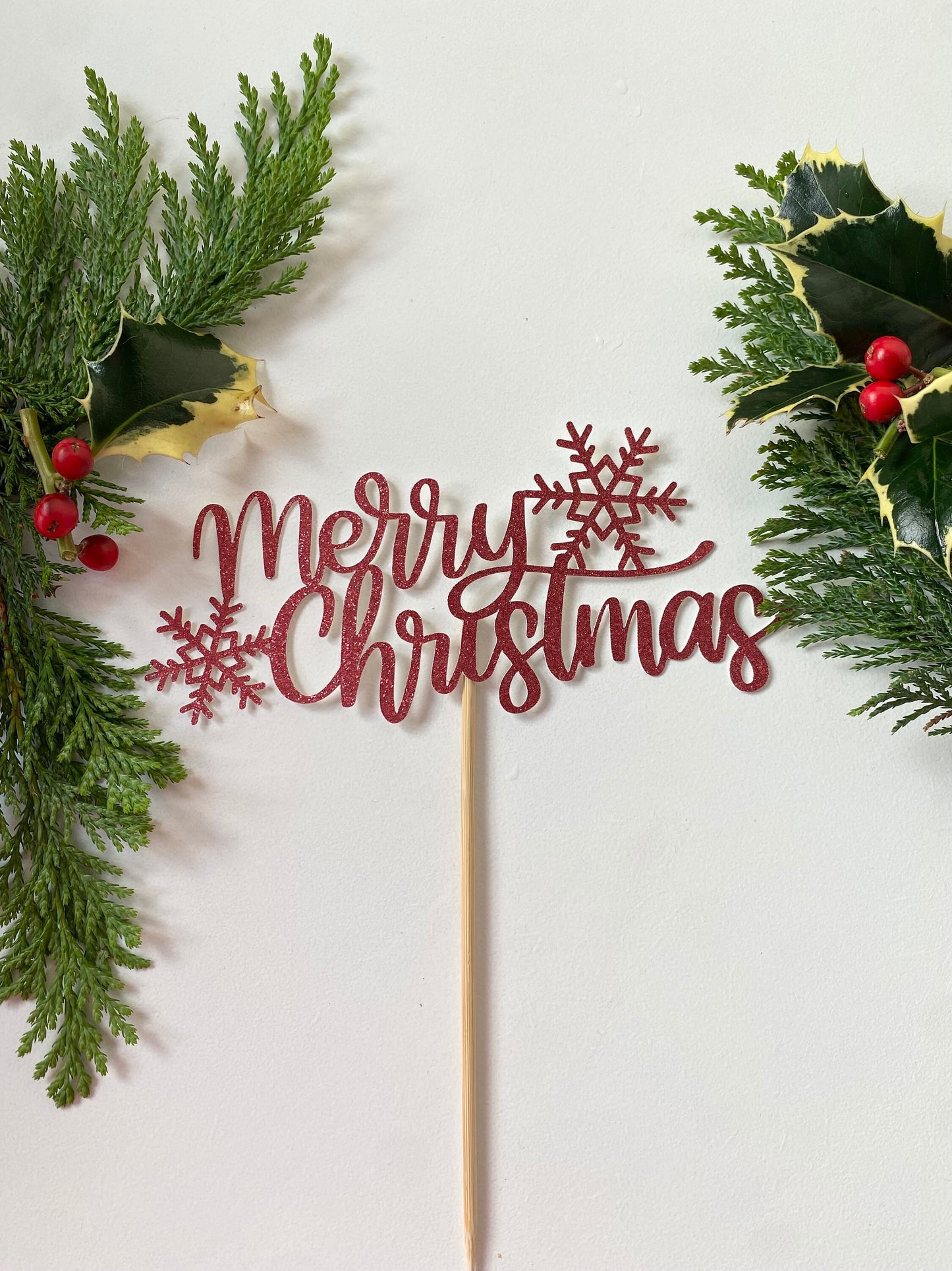 Merry Christmas cake topper