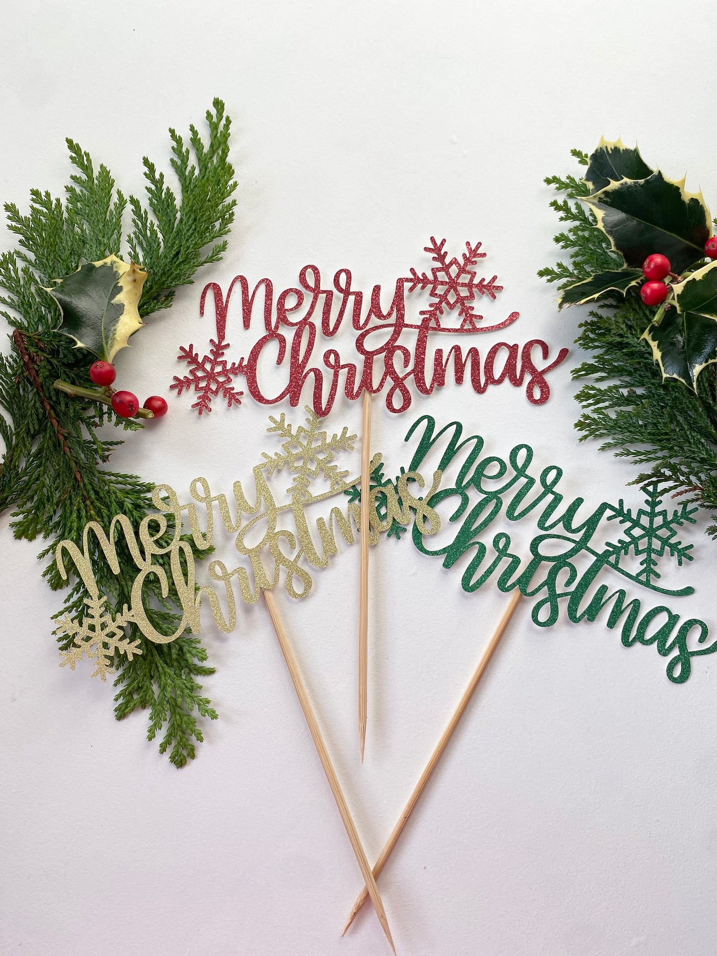 Merry Christmas cake topper