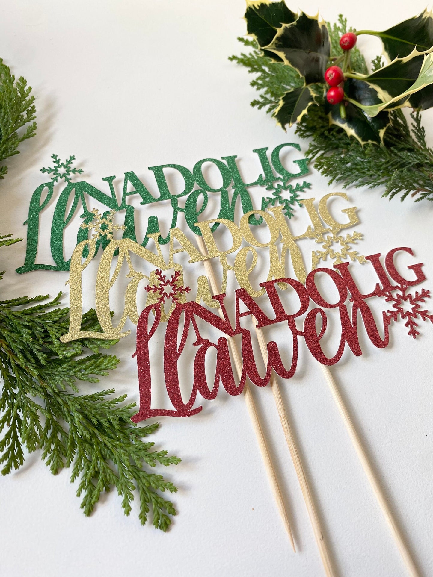 Nadolig Llawen Welsh cake topper