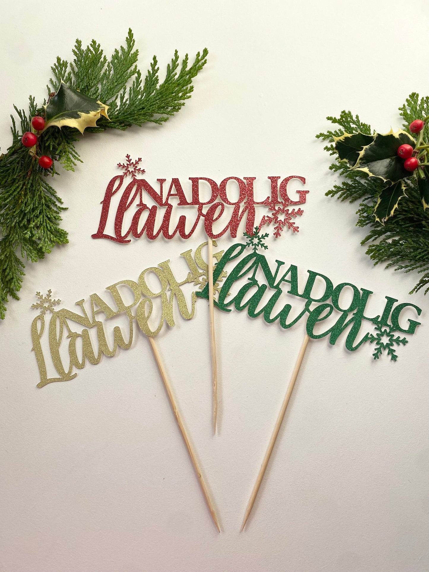 Nadolig Llawen Welsh cake topper