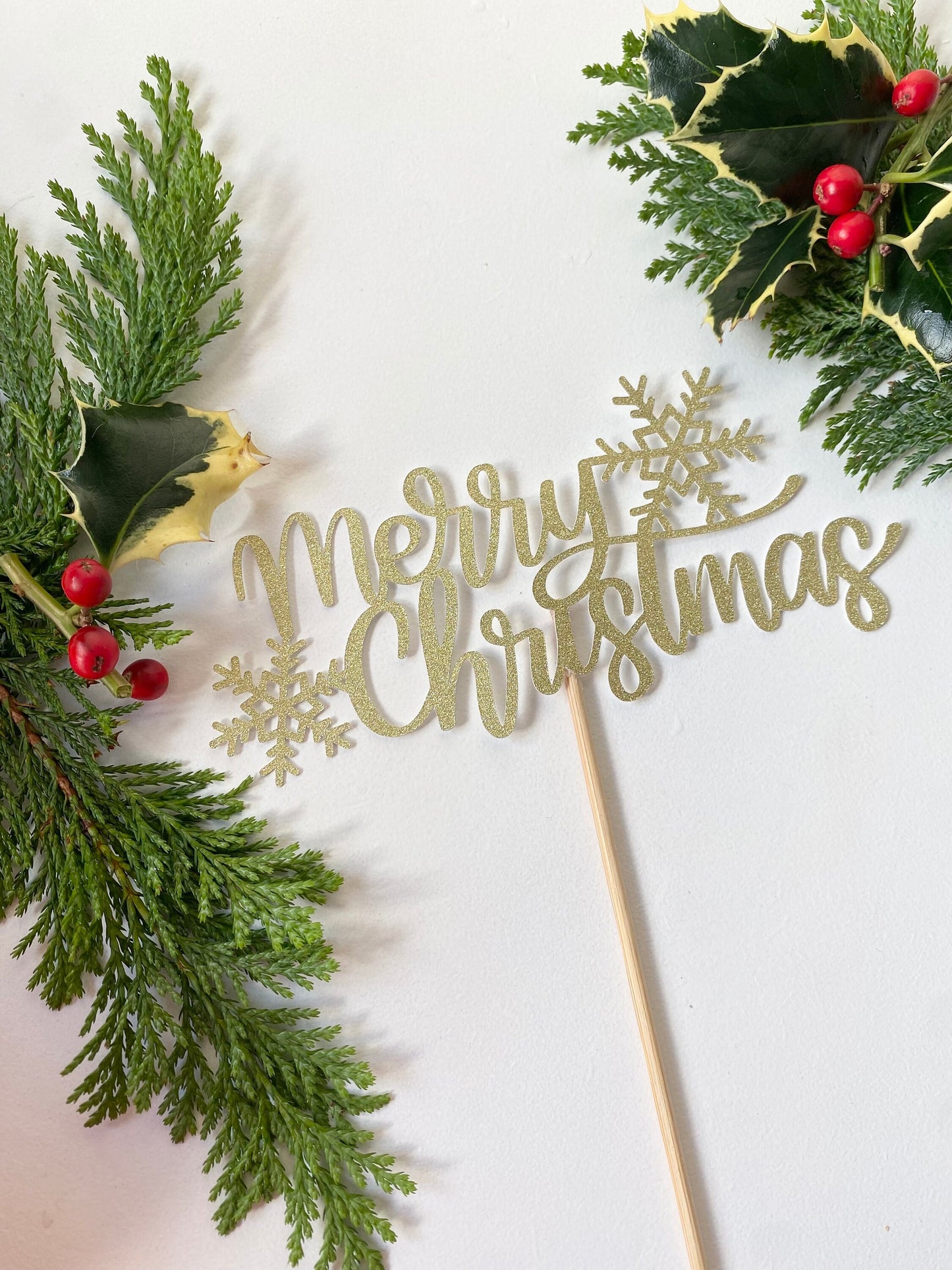 Merry Christmas cake topper