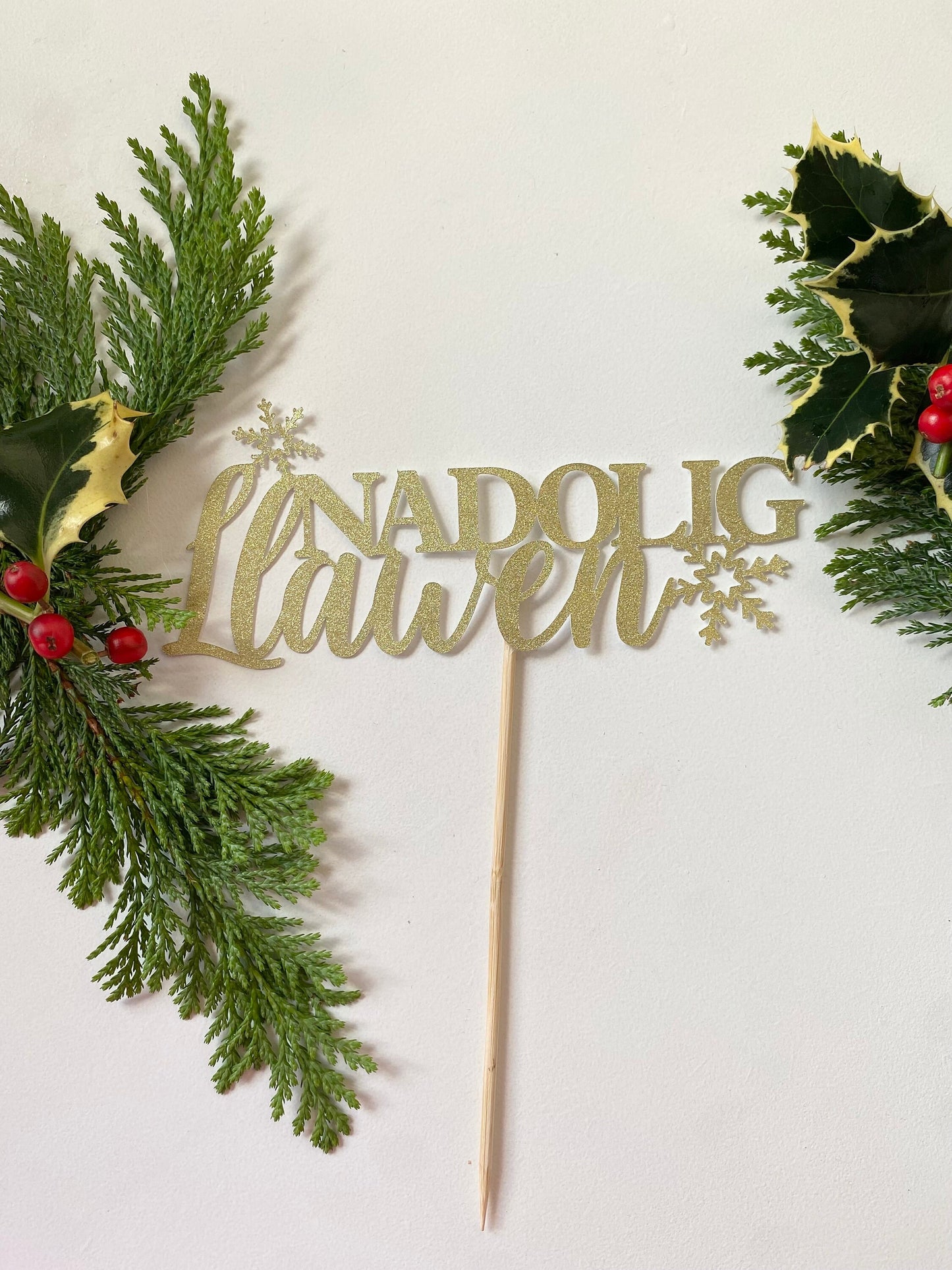 Nadolig Llawen Welsh cake topper