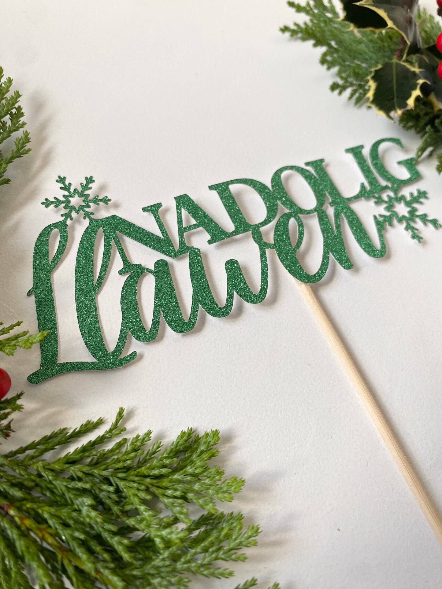 Nadolig Llawen Welsh cake topper