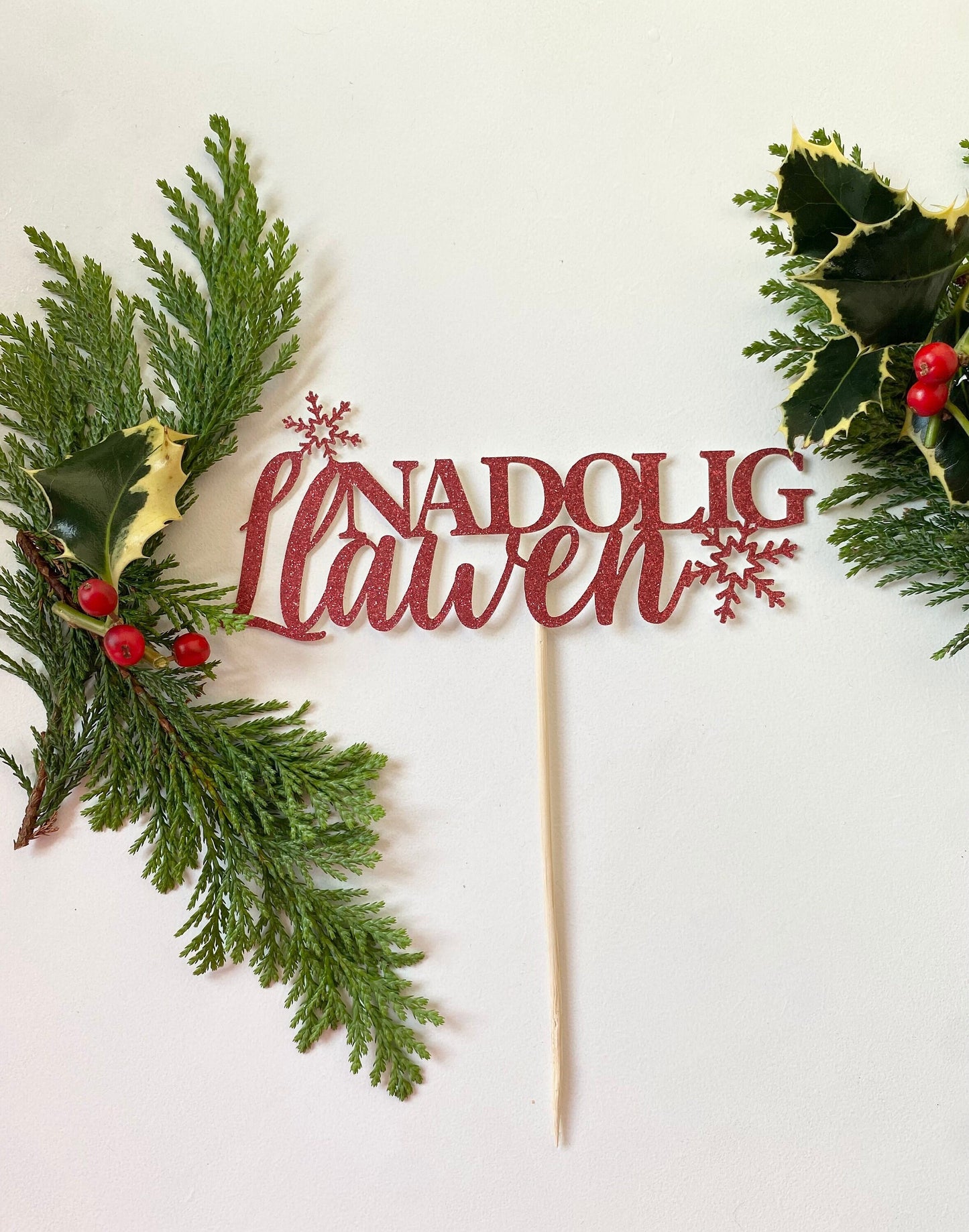 Nadolig Llawen Welsh cake topper