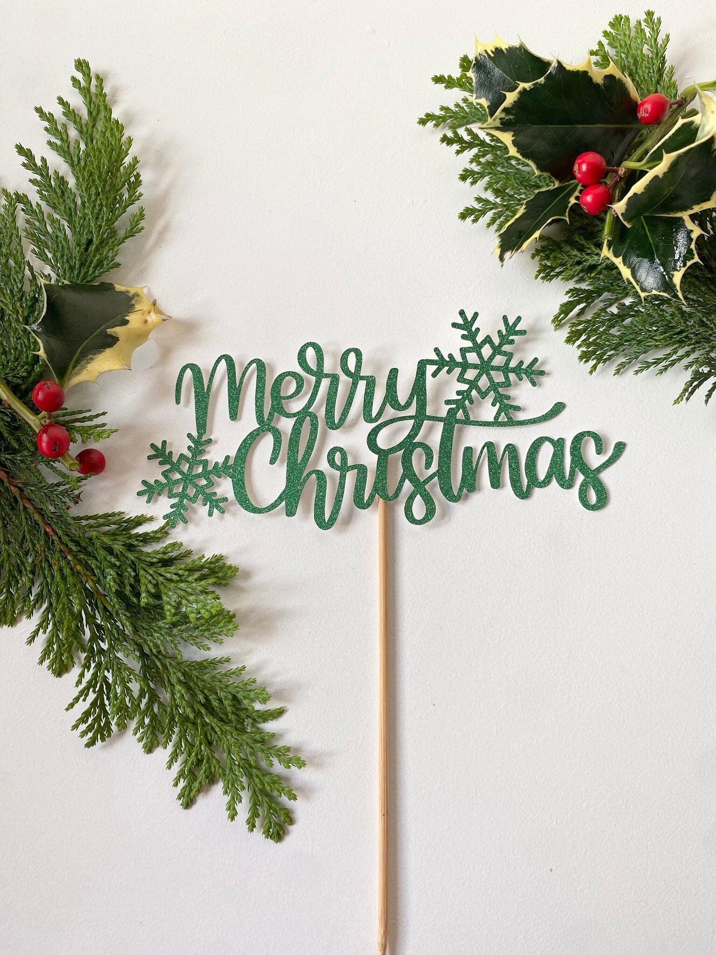Merry Christmas cake topper
