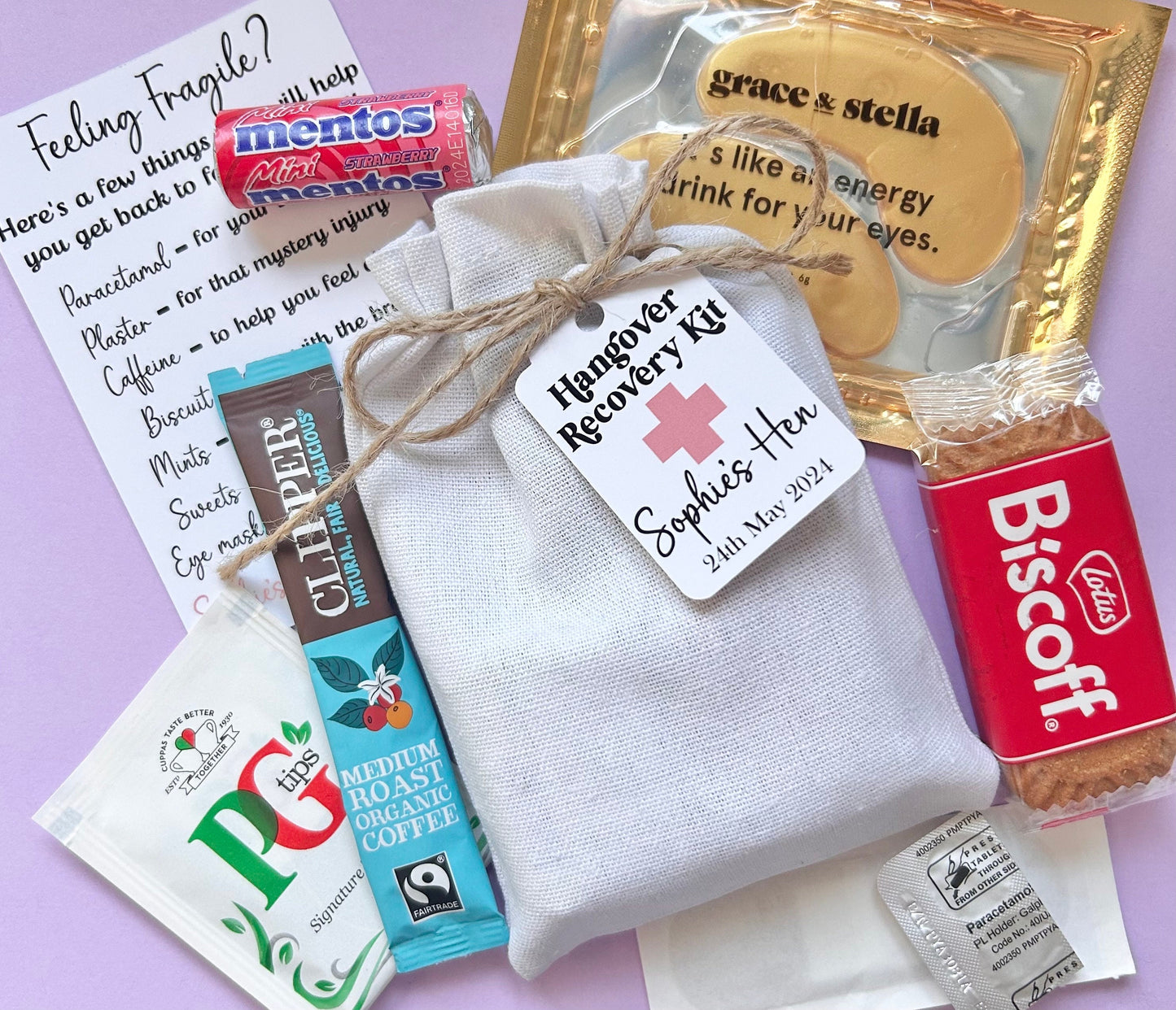 Hen party hangover survival card