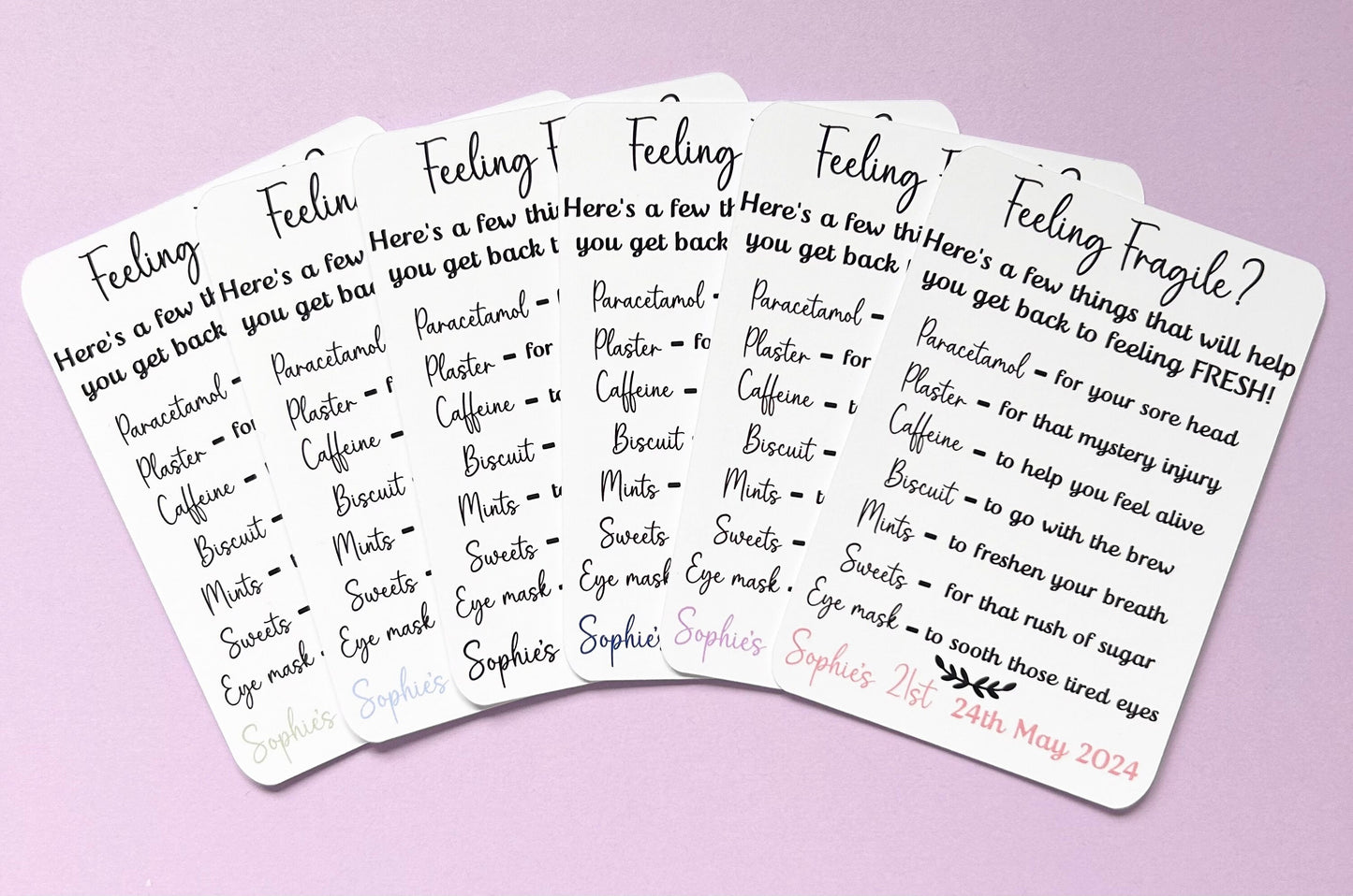 Birthday party hangover survival card