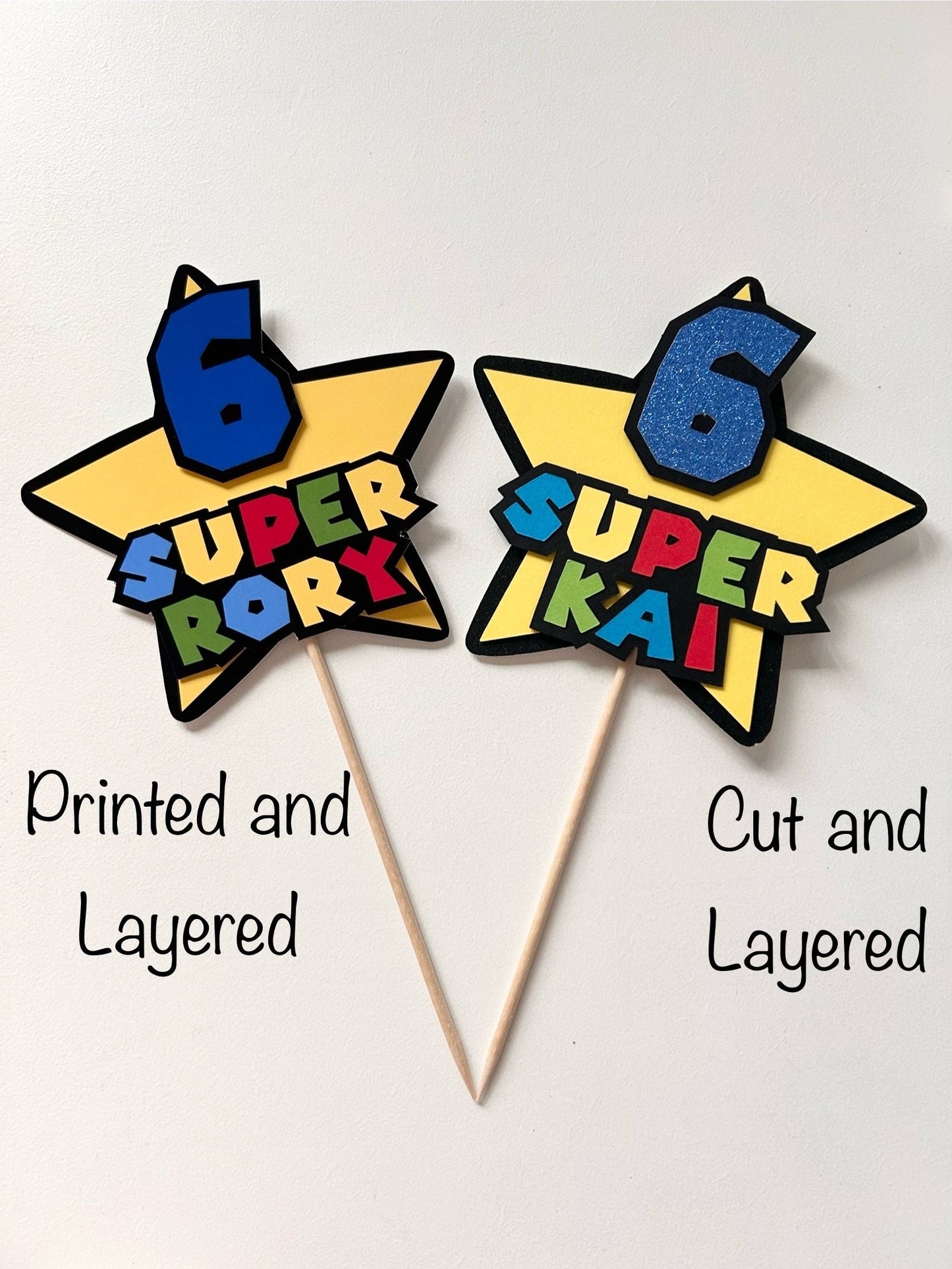 Super Mario inspired cake topper