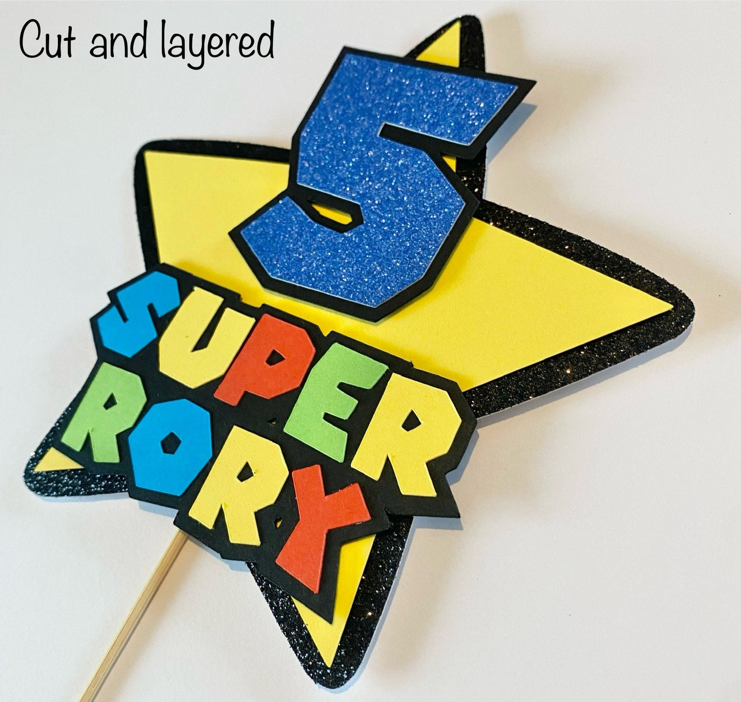 Super Mario inspired cake topper