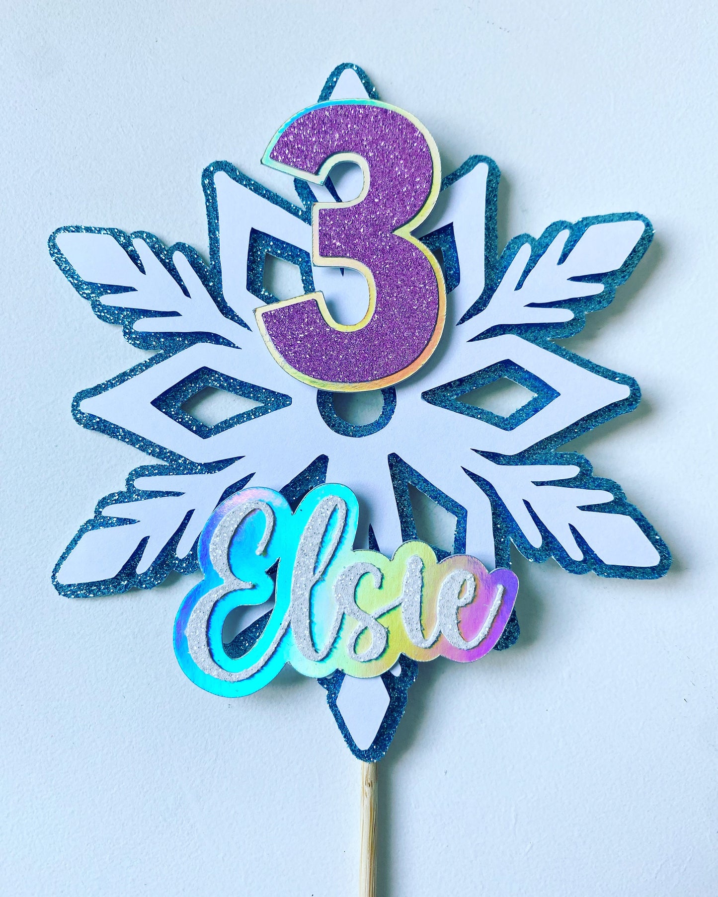Ice castle cake topper set