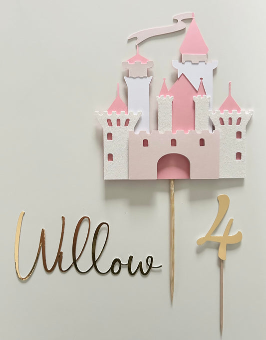 Princess Castle cake topper set
