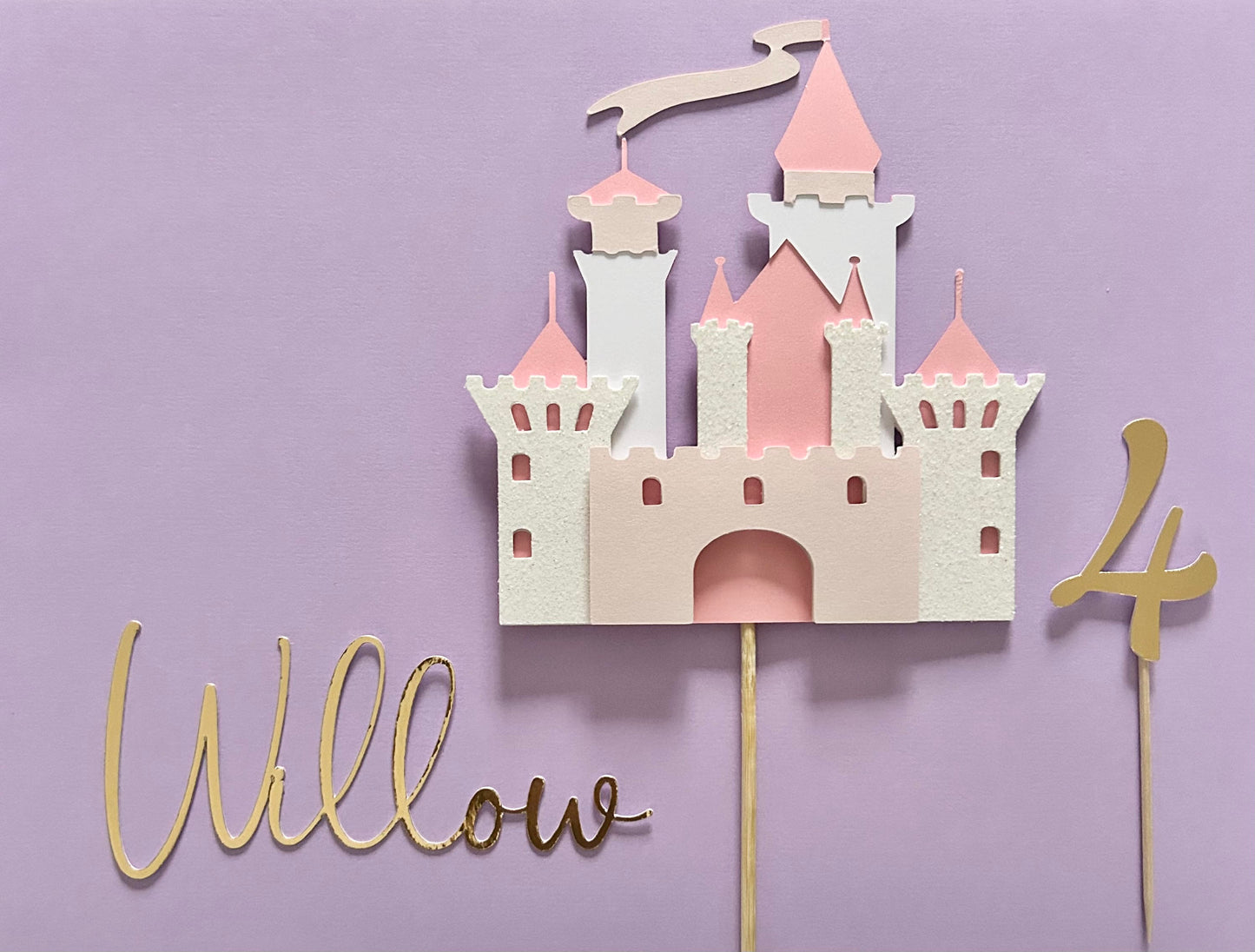 Princess Castle cake topper set